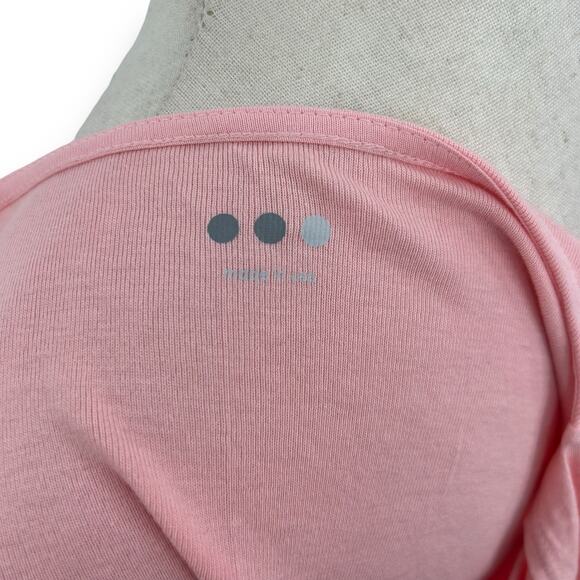 Three Dots Light Pink Knot Front Top Size Large Cotton Modal Draped Twist Wrap - Picture 9 of 10